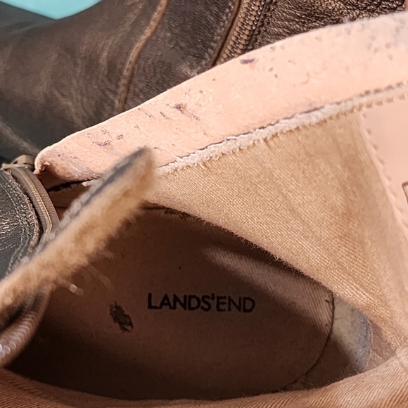 Lands' End Women's Pewter Leather Ankle Boots - Picture 7 of 8